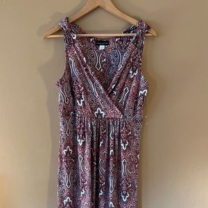 V neck maxi dress with knotted shoulders